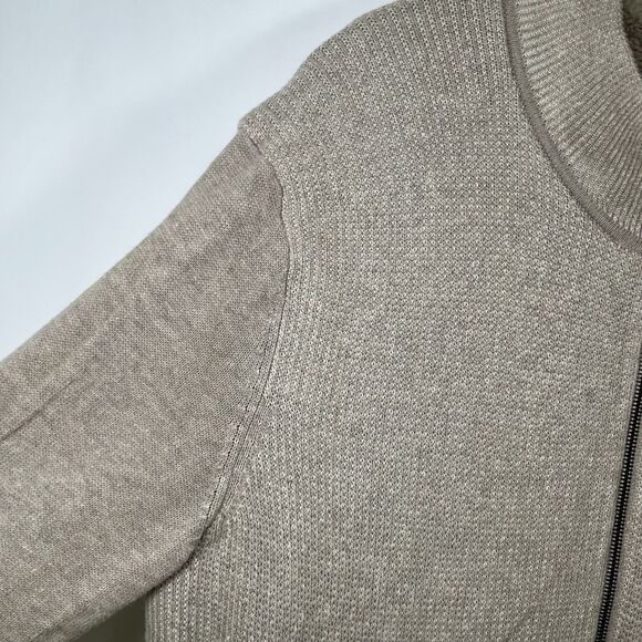 Johnson & Murphy Sherpa Lined Full Zip Wool Blend Sweater Womens XXL 2XL Beige - Picture 6 of 12